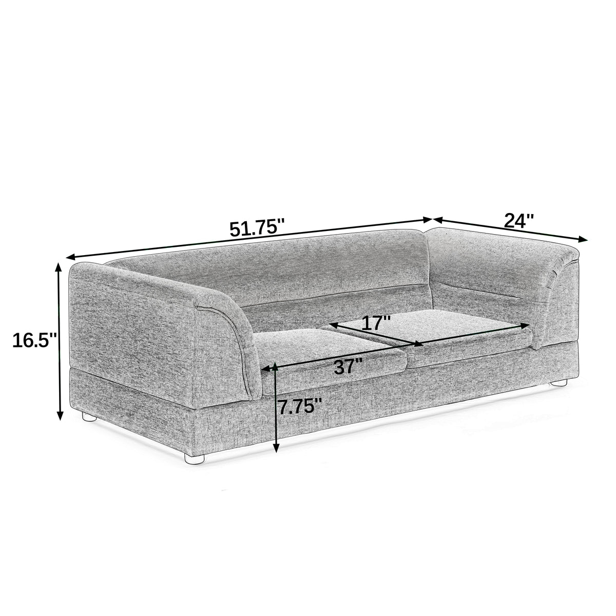 Oversized Pet Sofa with Curved Armrests for Comfort – view 11