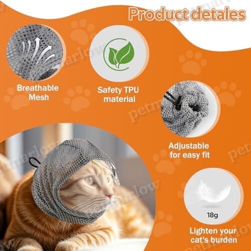 Adjustable Cat Muzzle for Grooming and Biting Prevention – view 3
