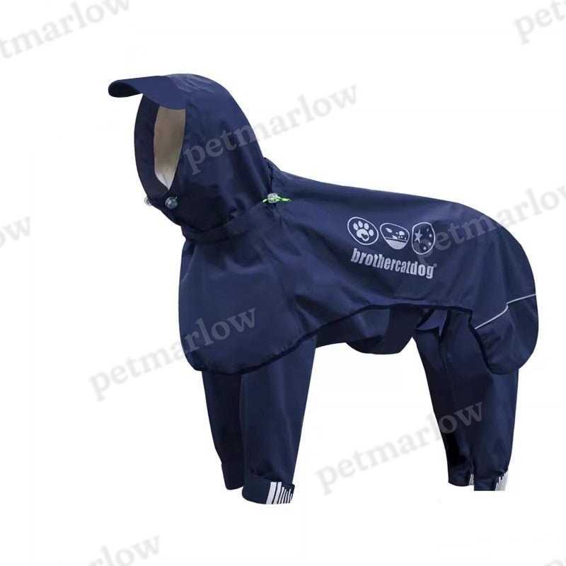 Adjustable Dog Raincoat Waterproof Windproof Dog Coat Fully Wrapped Reflective Dogs Jacket Raincoat – view 5
