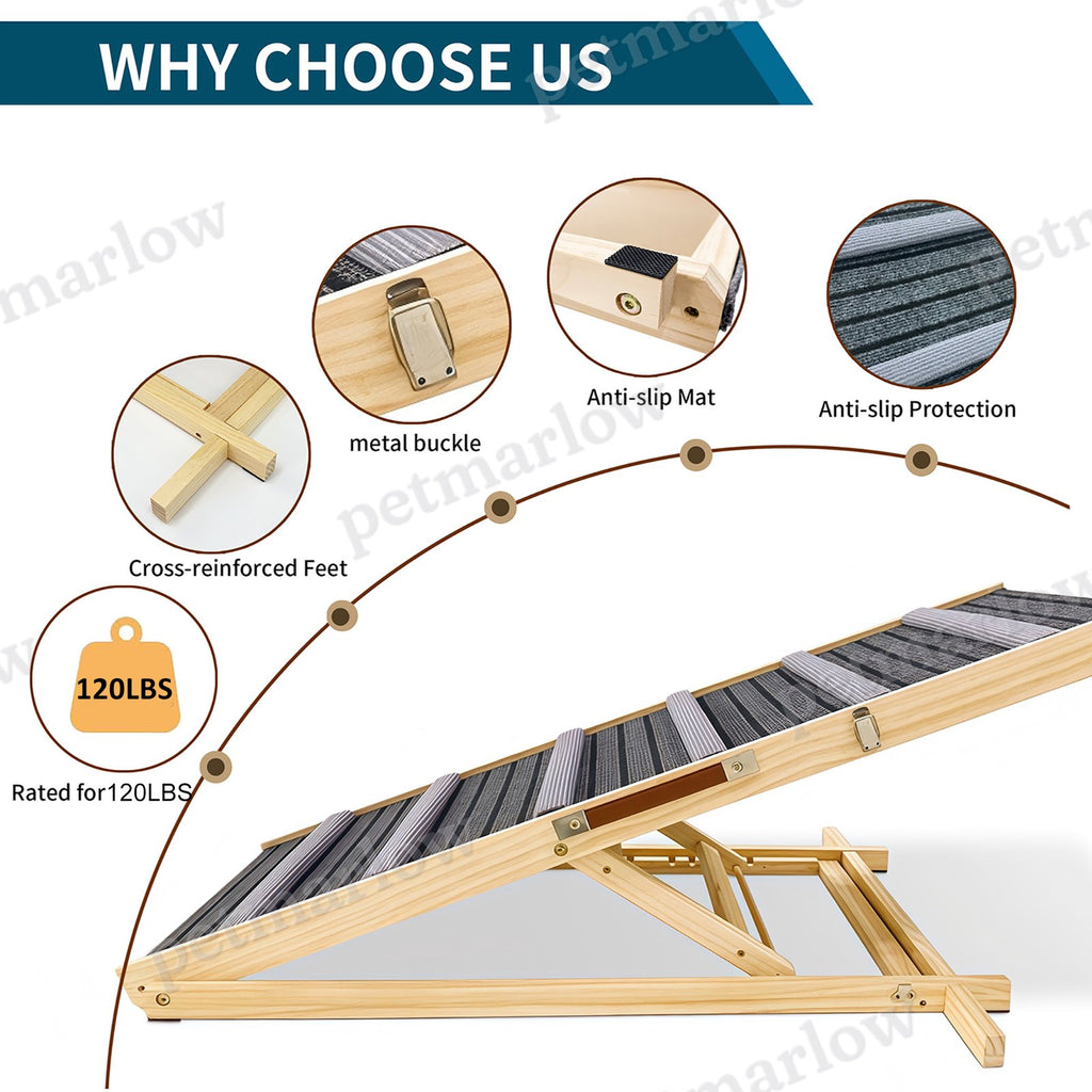Adjustable Dog Ramp for Couch with High Traction – view 4