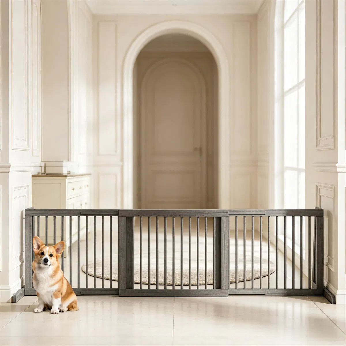 Adjustable Expandable Wooden Pet Gate for Dogs