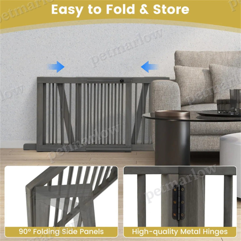 Adjustable Expandable Wooden Pet Gate for Dogs – view 3