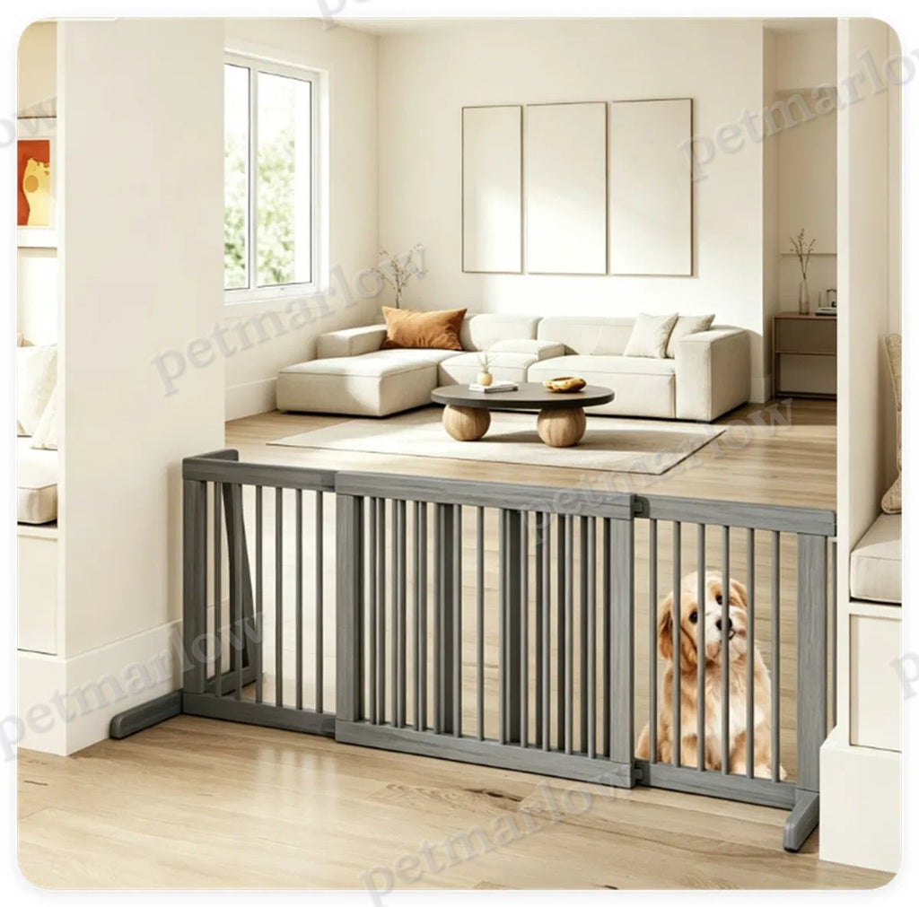 Adjustable Expandable Wooden Pet Gate for Dogs – view 4