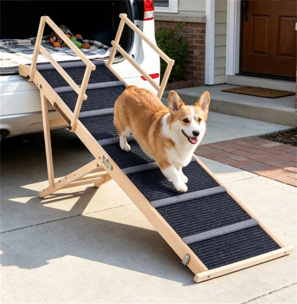 Adjustable Foldable Pet Ramp for Dogs with Non-Slip Surface