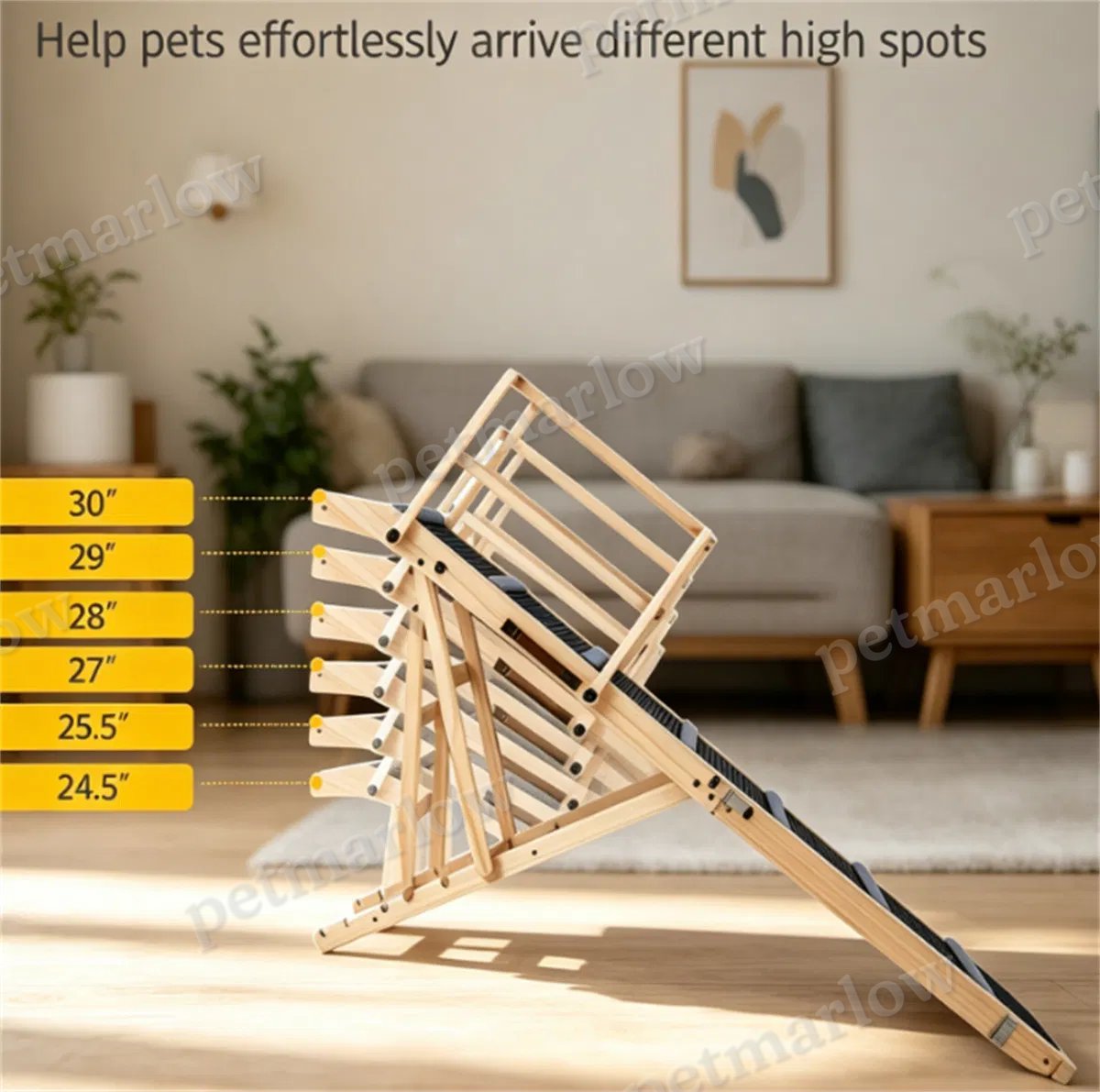 Adjustable Foldable Pet Ramp for Dogs with Non-Slip Surface – view 4