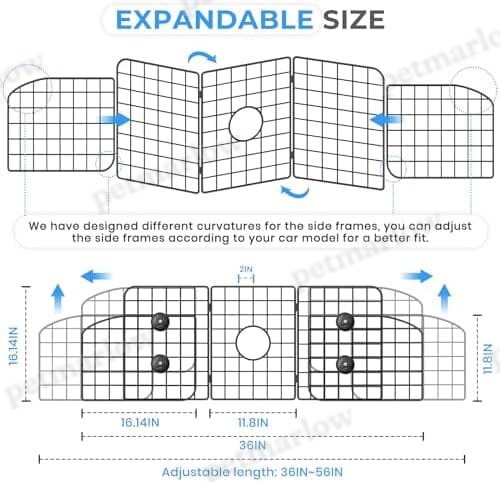 Adjustable Heavy-Duty Wire Mesh Pet Barrier for Car – view 4