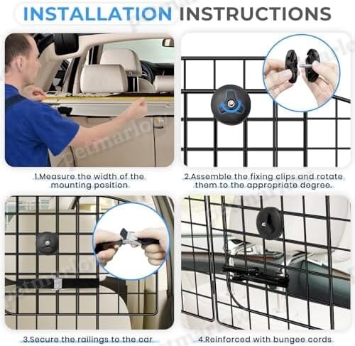 Adjustable Heavy-Duty Wire Mesh Pet Barrier for Car – view 5