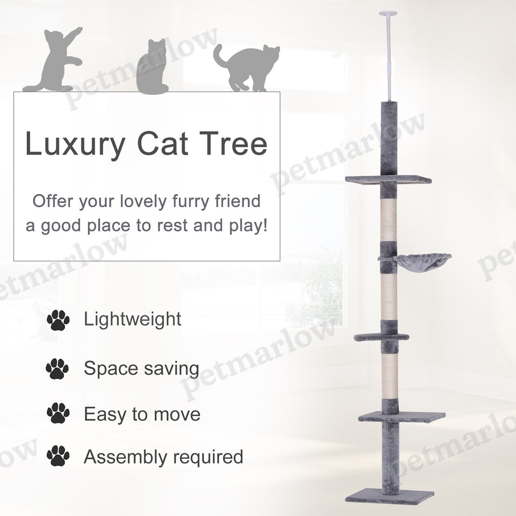Adjustable Height Cat Tree with Scratching Posts and Hammock – view 3
