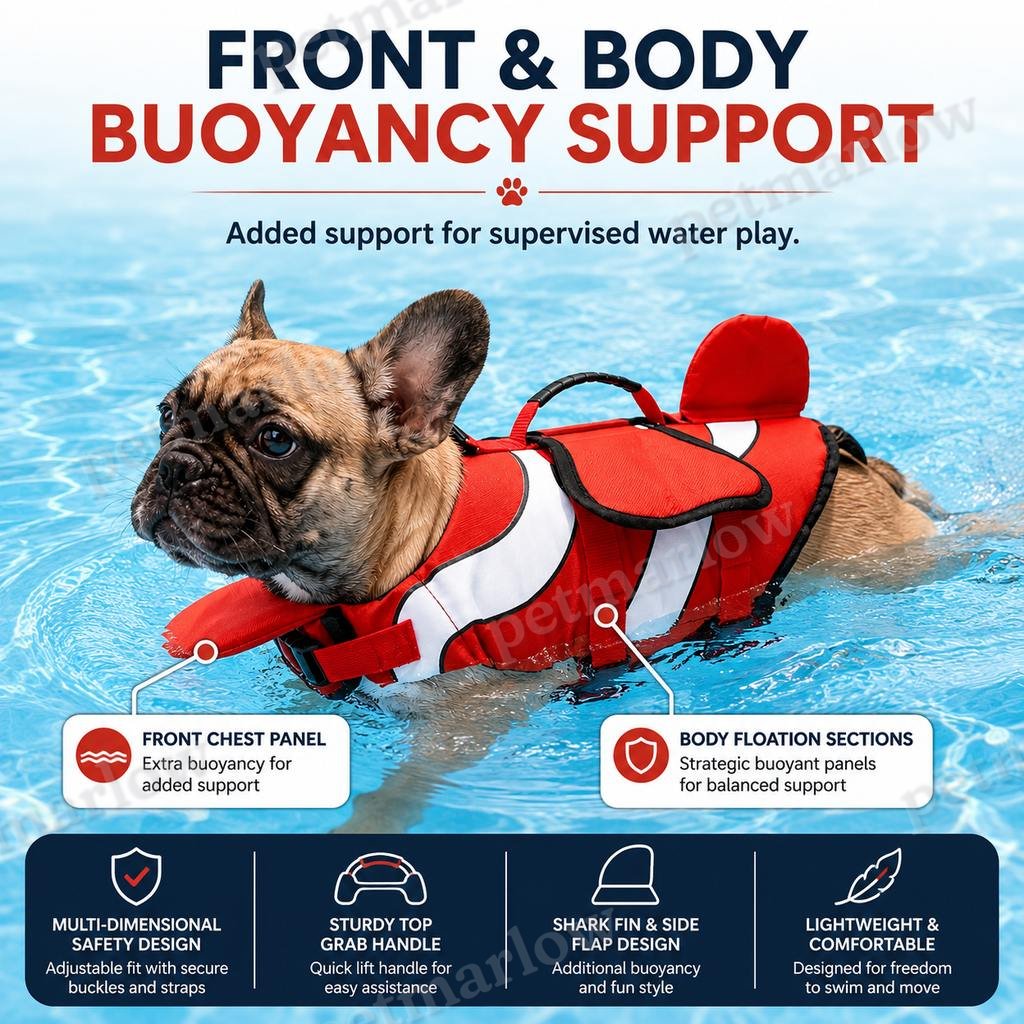 Adjustable Padded Chin Float Dog Life Jacket (Small Breeds) – view 3