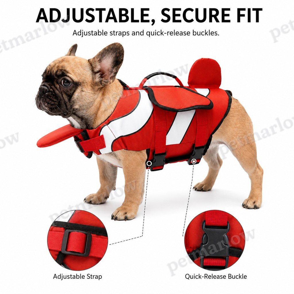Adjustable Padded Chin Float Dog Life Jacket (Small Breeds) – view 6