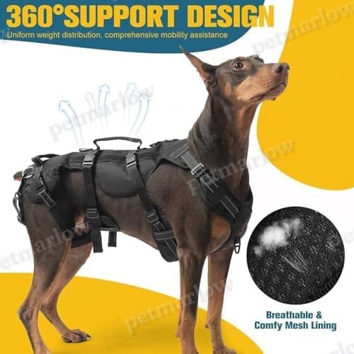 Adjustable Reflective Vest Dog Harness with Handle – view 3