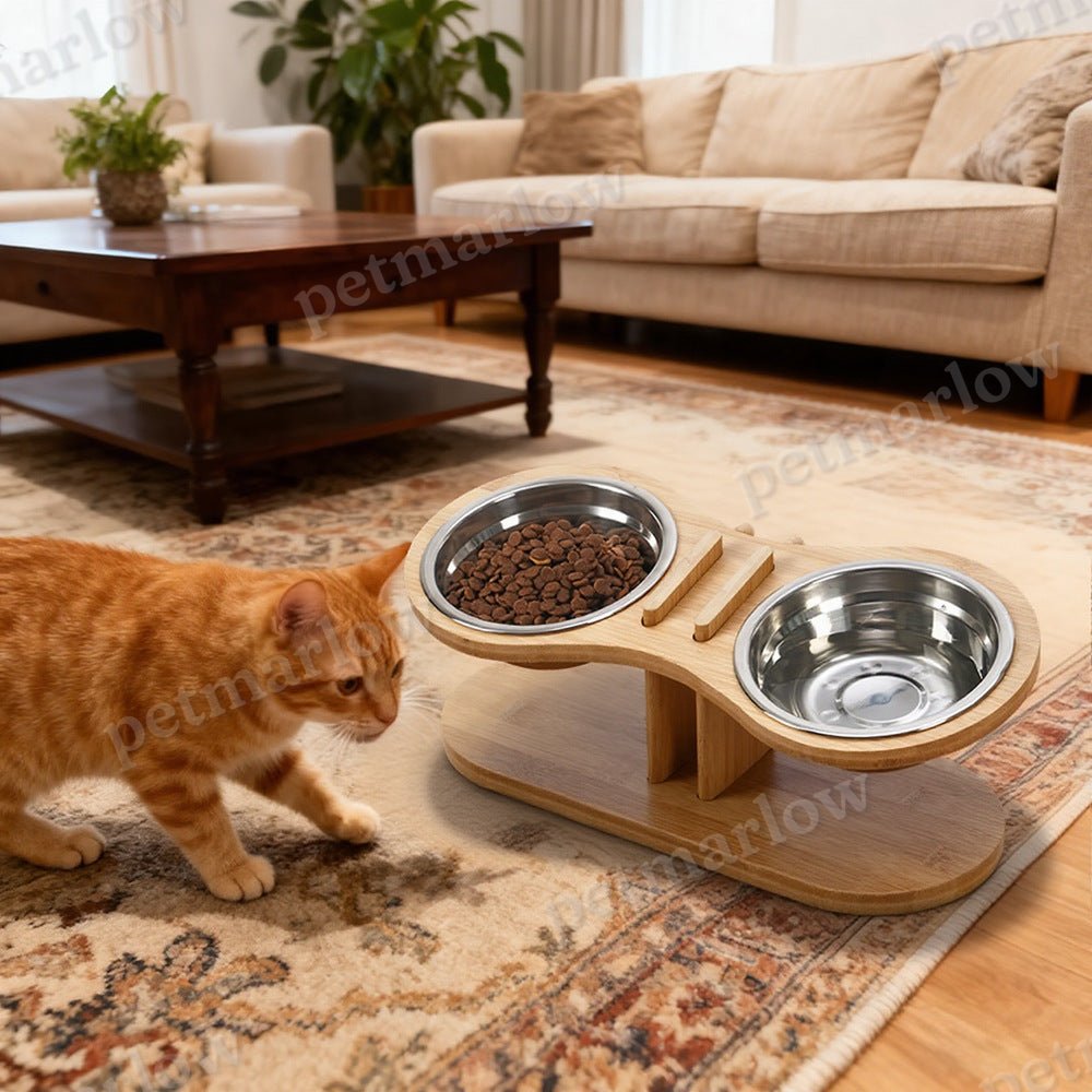 Adjustable Tilted Pet Stand With A Feeding Bowl – view 3