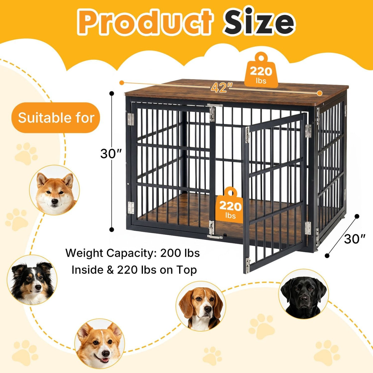 Heavy Duty Dog Crate Furniture for Large Dogs – view 9
