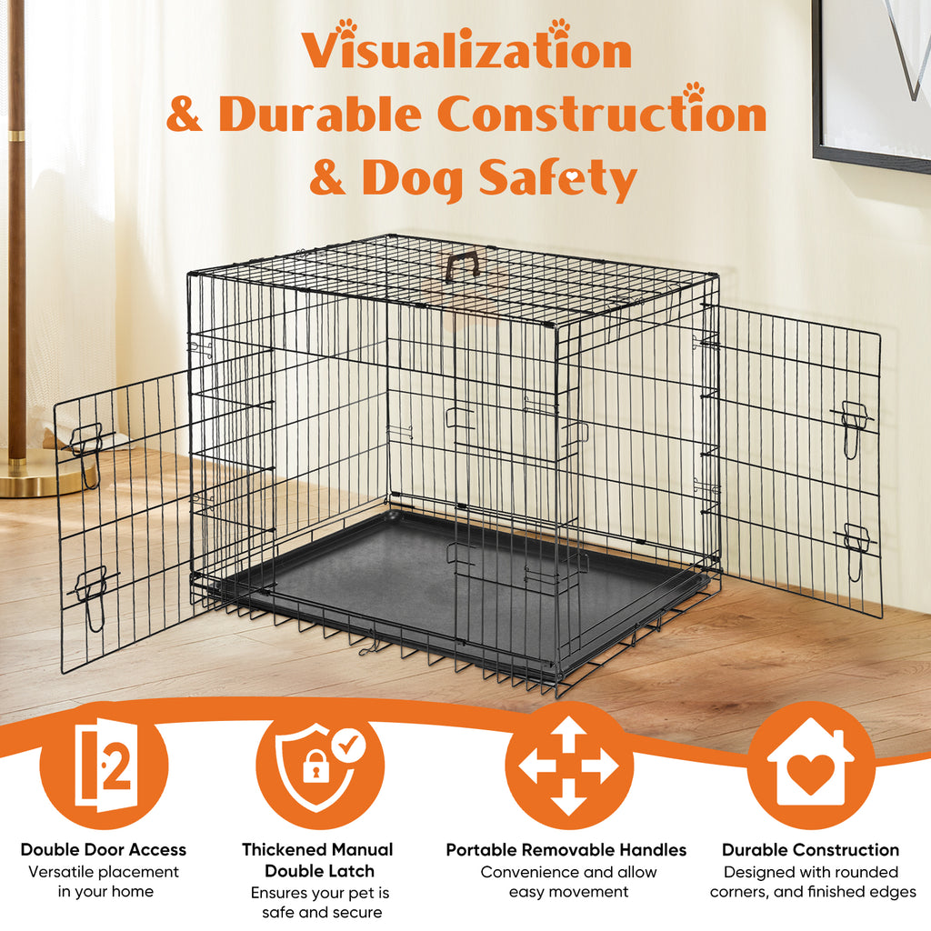 Metal Dog Crate with Two Doors