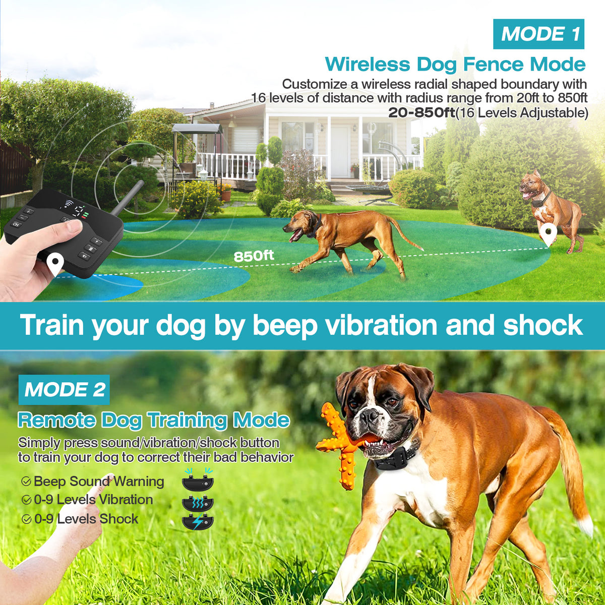 Wireless Electric Dog Fence and Training Collar System – view 7
