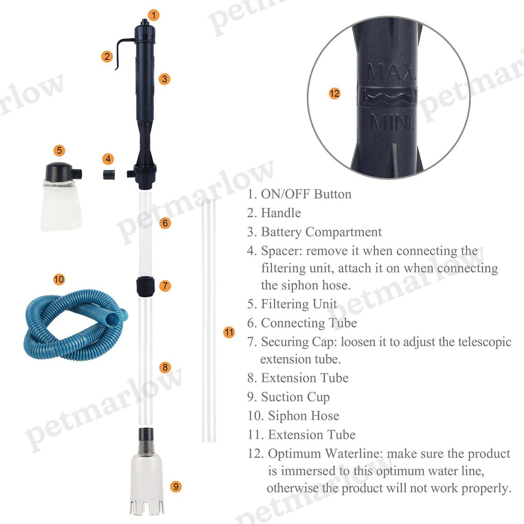 Aquarium Gravel Cleaner & Siphon Pump for Easy Maintenance – view 3
