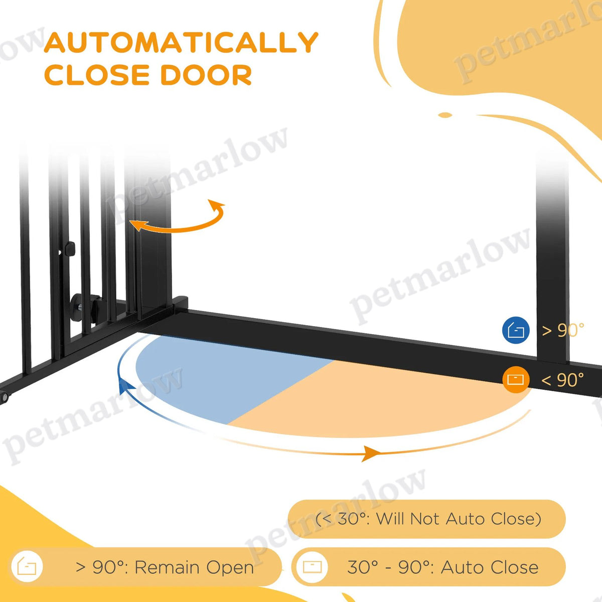 Auto-Close Pet Gate with Cat Door – view 3