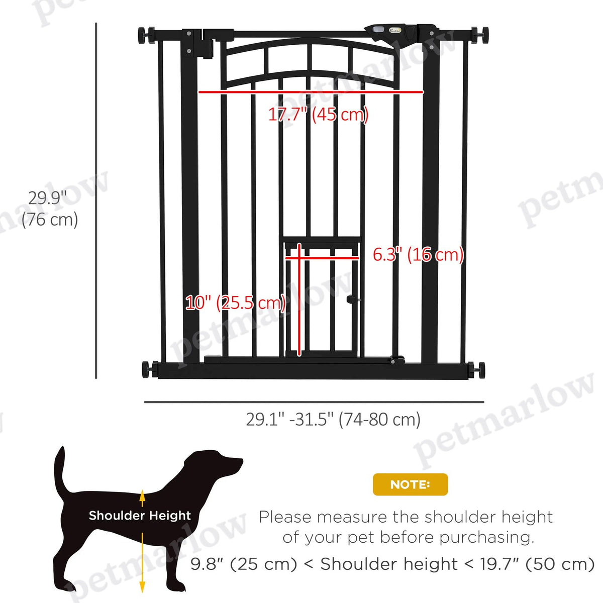 Auto-Close Pet Gate with Cat Door – view 6