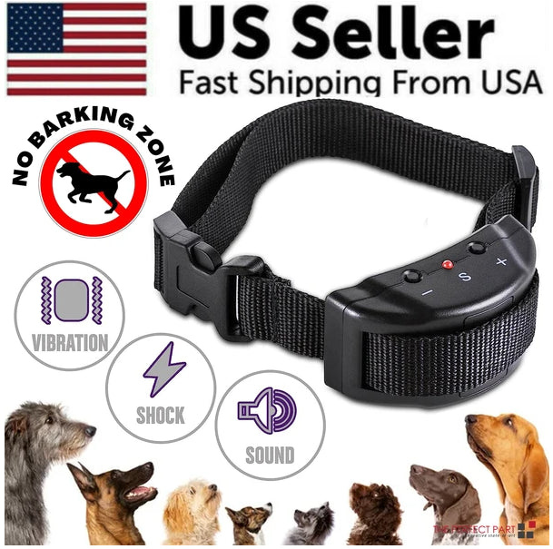 Automatic Anti-Bark Control Collar for Dogs – Black