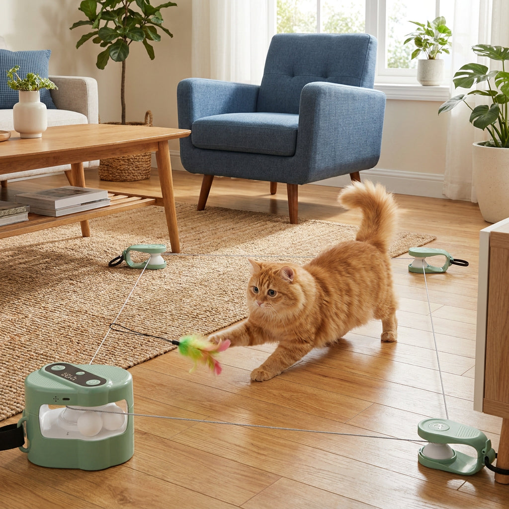 Automatic Cat Chasing Track Toy – Green