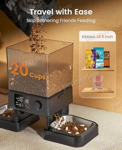 Automatic Cat Feeder for 2 Cats, 20 Cups/5L Automatic Cat Food Dispenser – view 5