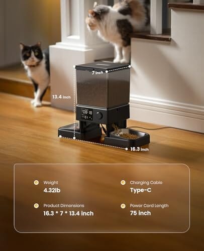 Automatic Cat Feeder for 2 Cats, 20 Cups/5L Automatic Cat Food Dispenser – view 10