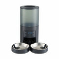 Automatic Cat Feeder with Dual Bowls and Voice Recorder – black