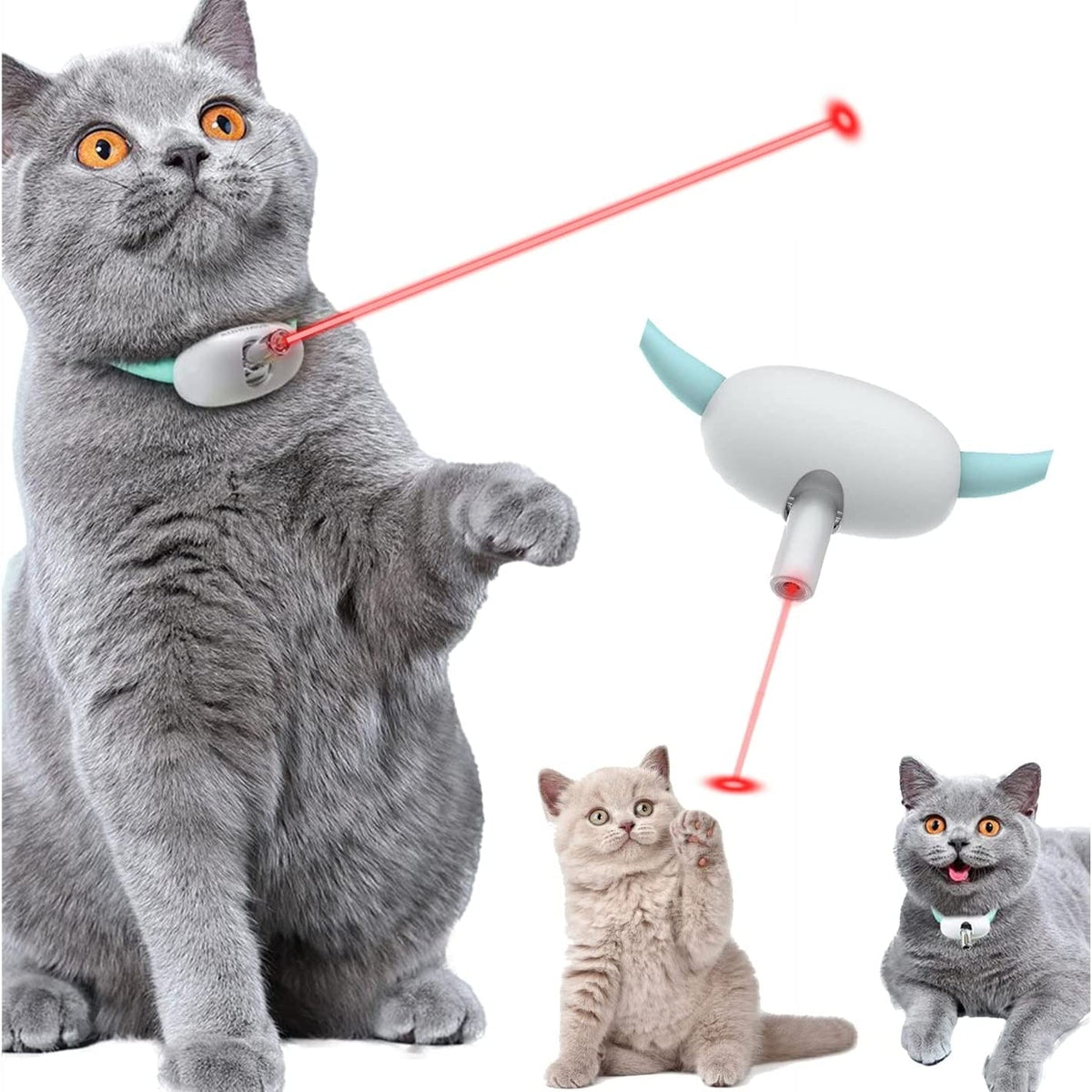 Automatic Cat Toy Smart Laser Collar USB Charging Interactive Training Toy