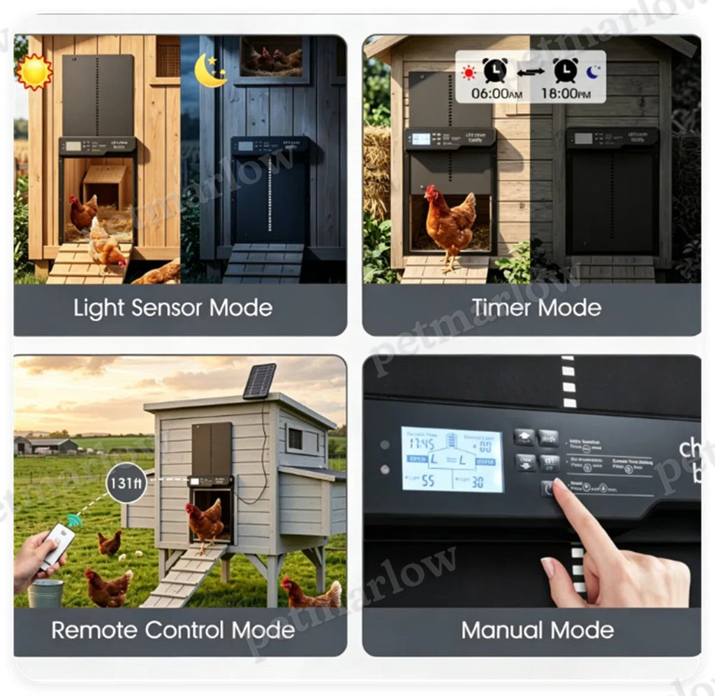 Automatic Chicken Coop Door with Solar Power and 4 Control Modes – view 4