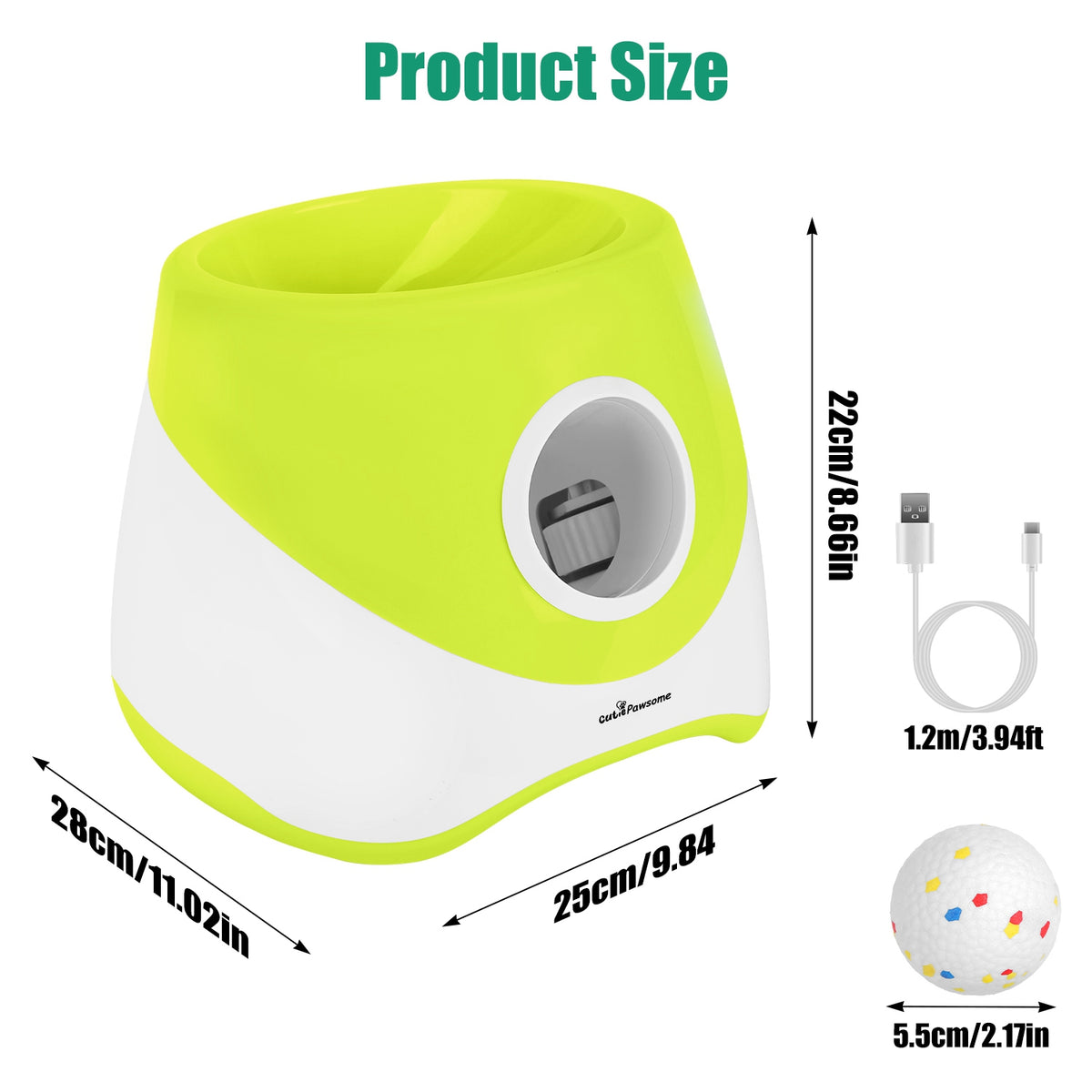 Automatic Dog Ball Launcher for Interactive Fetch – Green