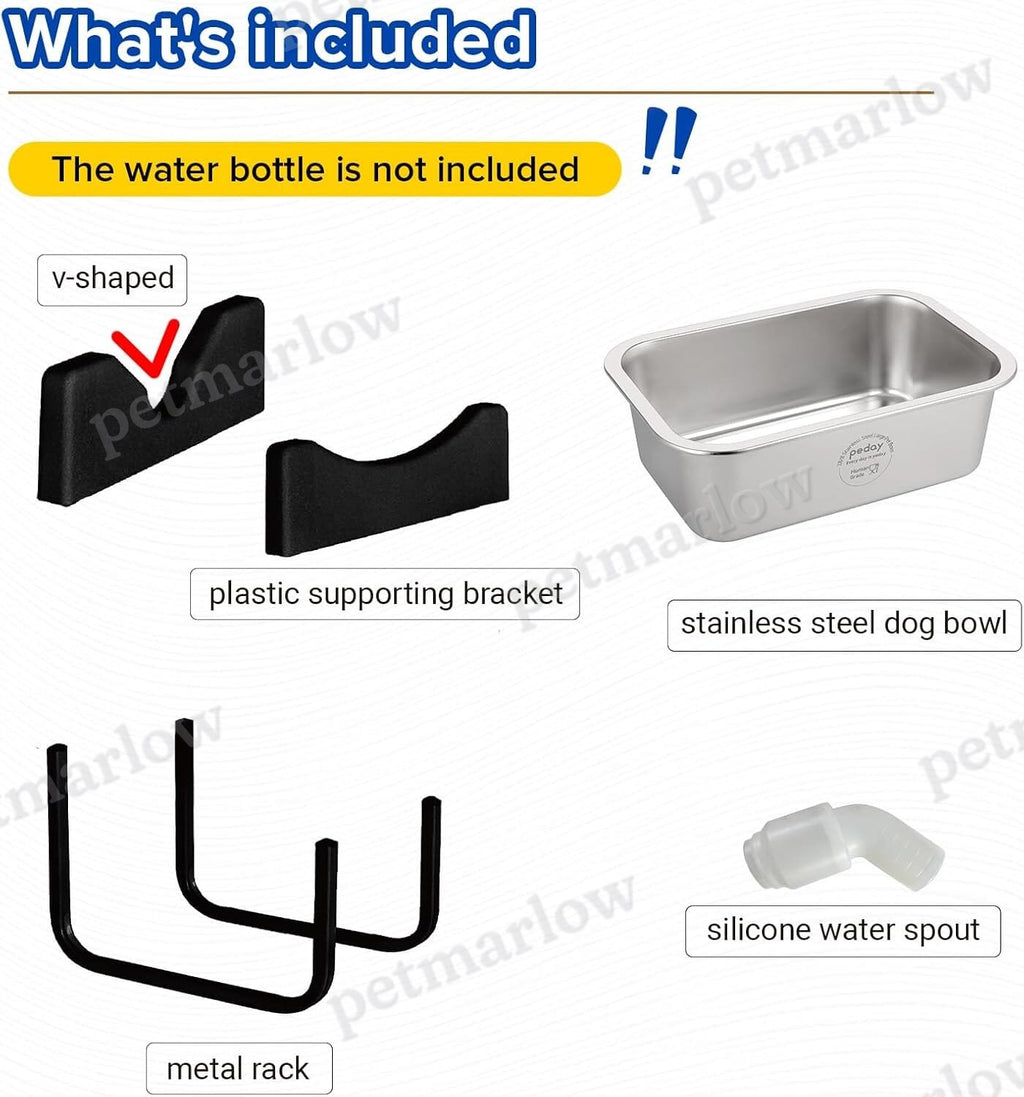 Automatic Dog Waterer for Large & X-Large Dogs, Human Grade 18/8 Stainless Steel, Water Bottle Not Included – view 2
