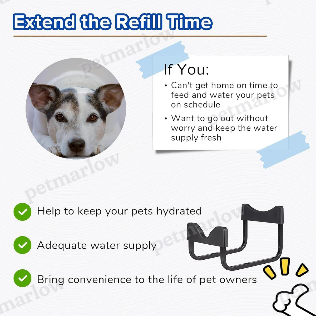 Automatic Dog Waterer for Large & X-Large Dogs, Human Grade 18/8 Stainless Steel, Water Bottle Not Included – view 3