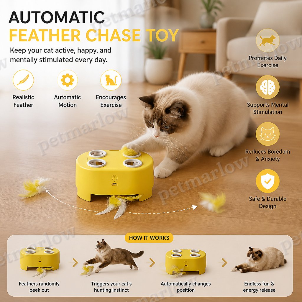 Automatic Feather Chase Toy for Cats – view 4