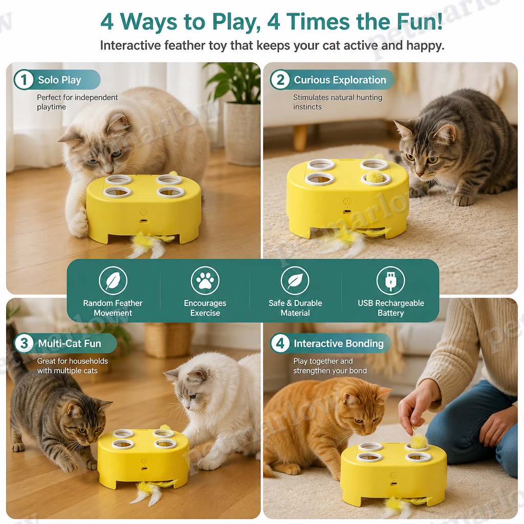 Automatic Feather Chase Toy for Cats – view 6
