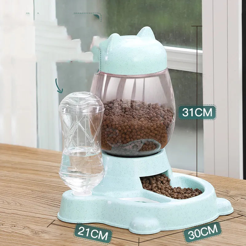 Automatic Food Dispenser for Cats - Cute Kitten Feeder Design – Blue