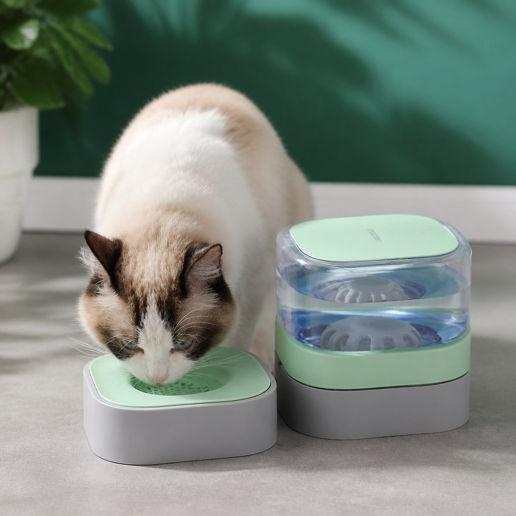 Automatic portable water dispenser for cats – Green