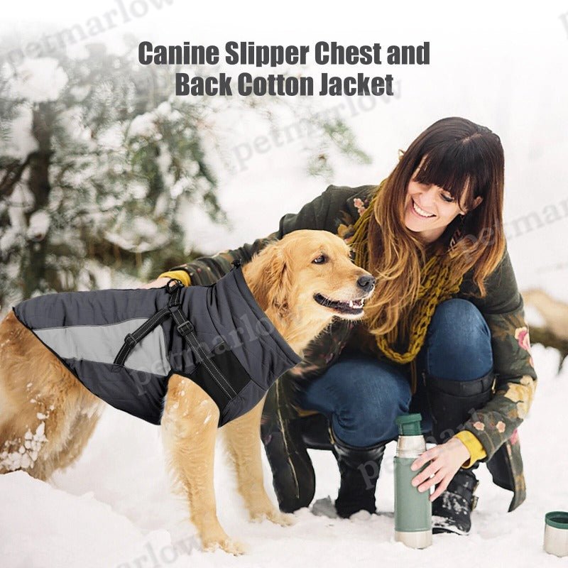 Autumn Winter Dog Jacket with Harness Dogs Reflective Safety Pet Snow Coat – view 6