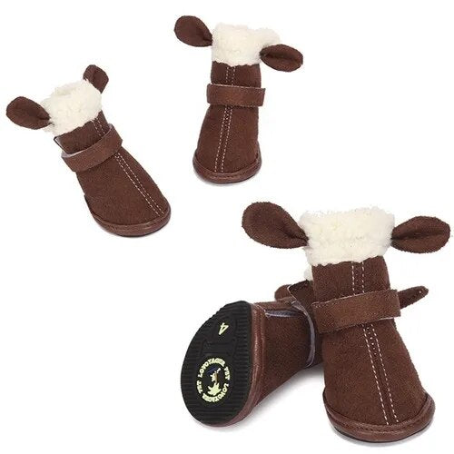 Autumn/Winter Pet Snow Boots Waterproof Snow Boots – Brown / #1