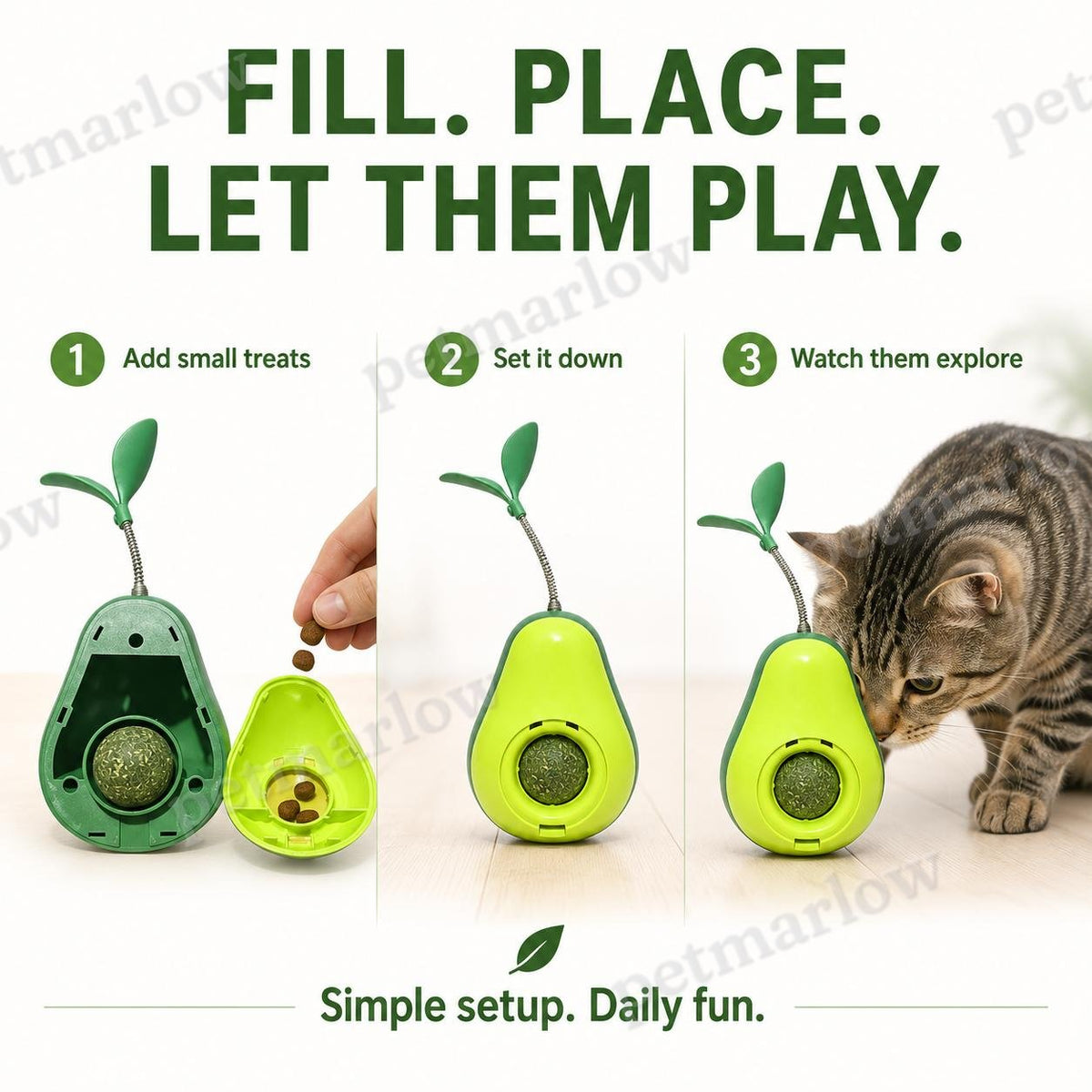 Avocado-Shaped Cat Tumbler Toy for Interactive Play – view 4