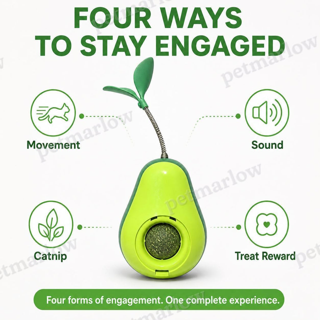 Avocado-Shaped Cat Tumbler Toy for Interactive Play – view 6