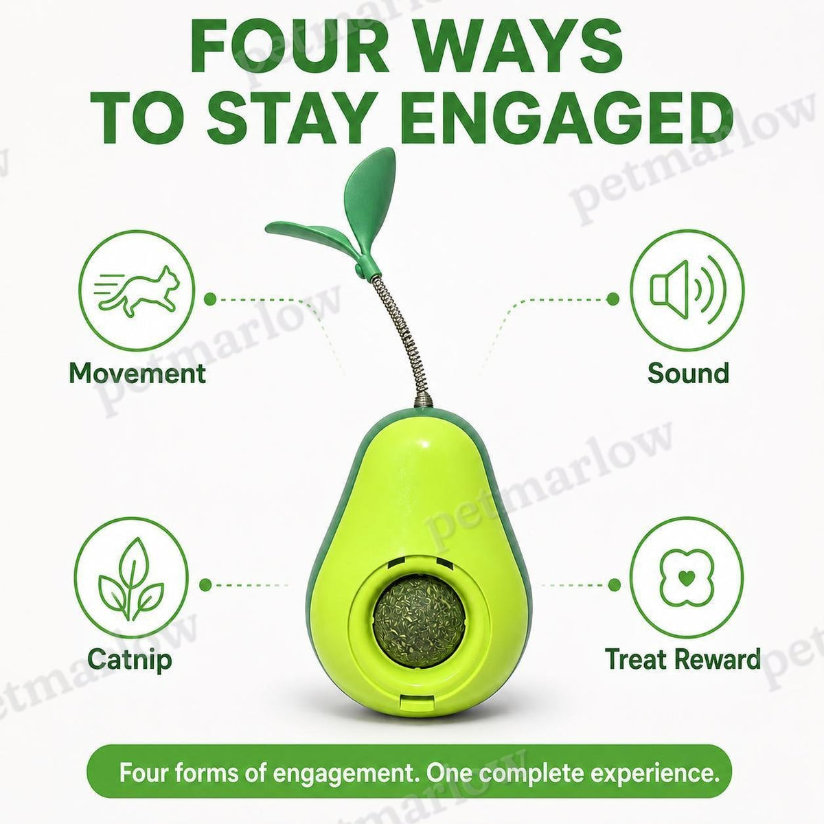 Avocado-Shaped Cat Tumbler Toy for Interactive Play – view 6