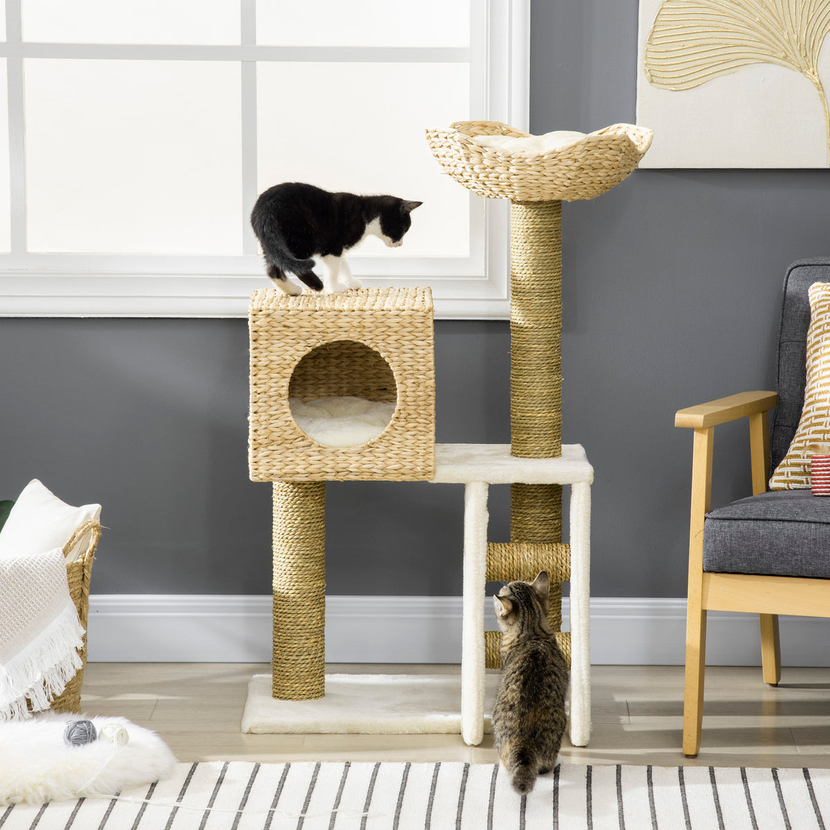 Cattail Weave Cat Tree for Indoor Cats – view 9