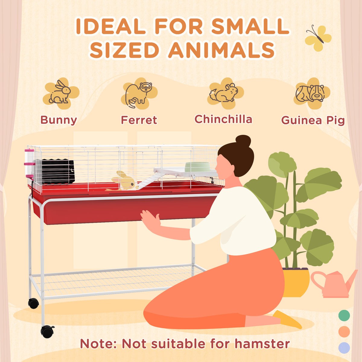 Two-Story Small Animal Cage with Removable Stand and Wheels – view 7