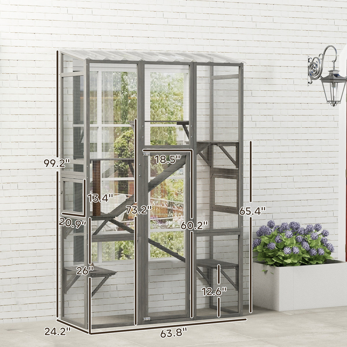 Large Outdoor Catio Cat Enclosure with Platforms – view 8