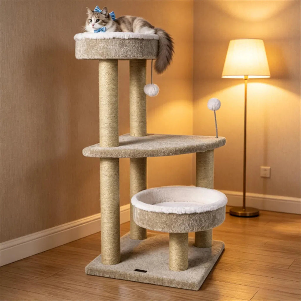 Compact 36" Cat Activity Center with Plush Rest Areas – view 7