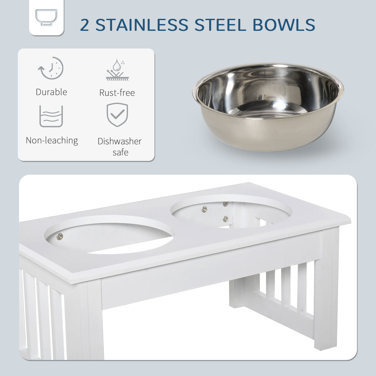 Small Puppy Dog Feeding Station with Elevated Bowls – view 8