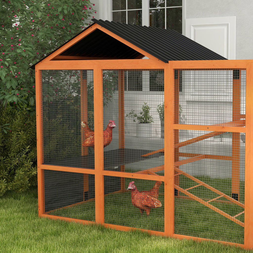 Wooden Chicken Coop Run for 6-10 Chickens with Storage – view 9