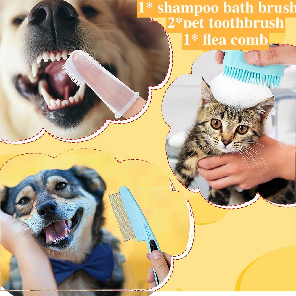 7-Piece Pet Grooming Kit with Self-Cleaning Brush