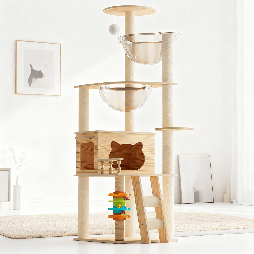 59" Modern Cat Tower with Scratching Posts and Perch – view 10