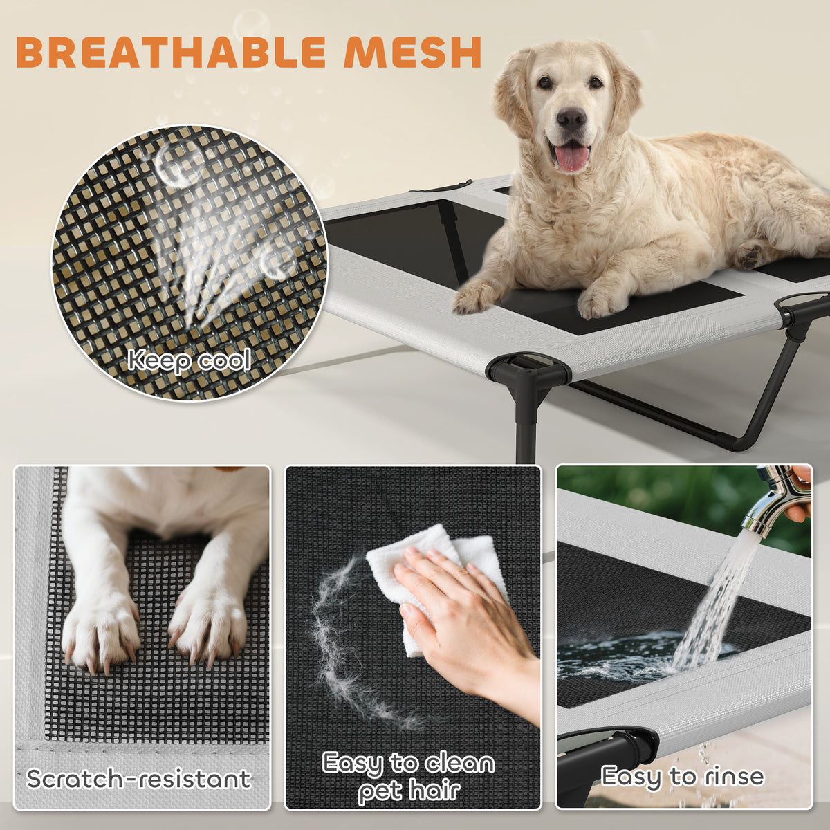 Elevated Dog Bed with Removable Canopy for Outdoor Comfort – view 9